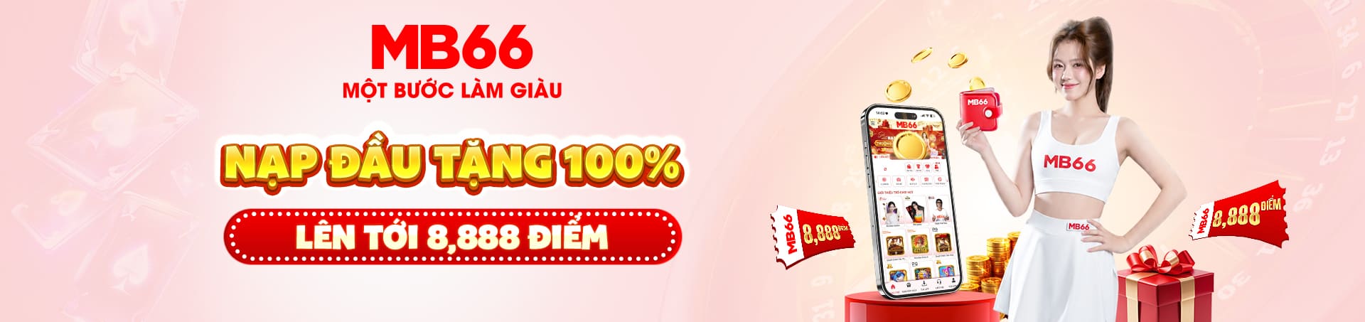 MB66 tặng 100% lên tới 8888 điểm nạp đầu